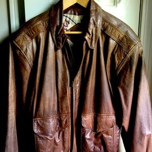 Mens Leather Bomber Style Jacket in Great Condition